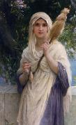 Charles-Amable Lenoir Spinner by the Sea oil painting reproduction